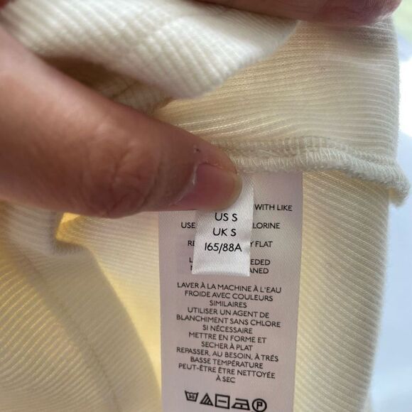 ANTHROPOLOGIE Maeve - Cream Ribbed‎ Tank Top W/ RuffleD Neckline size small - Picture 6 of 9